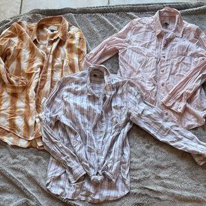 Casual Men's Long-Sleeve Plaid Shirt - Light Pink